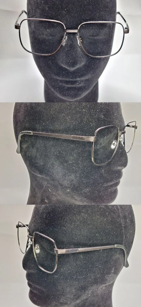 샤르망 Charmant V-1059 안경테 안경 58mm 순 티타늄 이온도금 건메탈 스퀘어 빅사이즈 일본 빈티지 이미지
