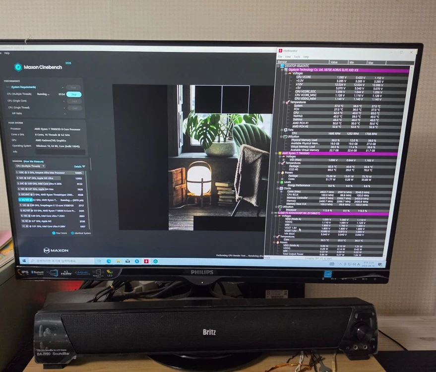 [정품/영수증O]7800X3D / AS 2029년 7월까지 / Cinebench 3905점 이미지
