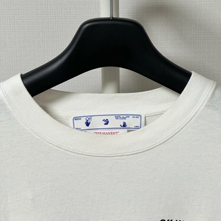 [오버핏 M] 오프화이트 카라바조 애로우 반팔 티셔츠 화이트 이미지