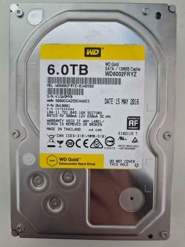 (택포) 웨스턴디지털 골드 WD Gold 6TB HDD 이미지