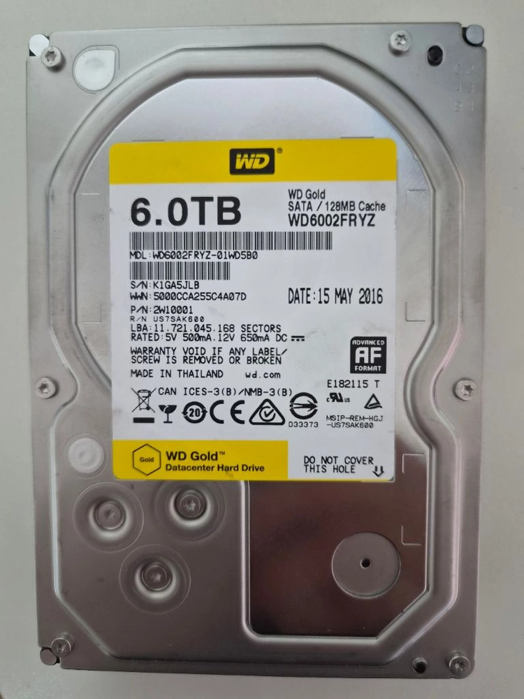 (택포) 웨스턴디지털 골드 WD Gold 6TB HDD 이미지