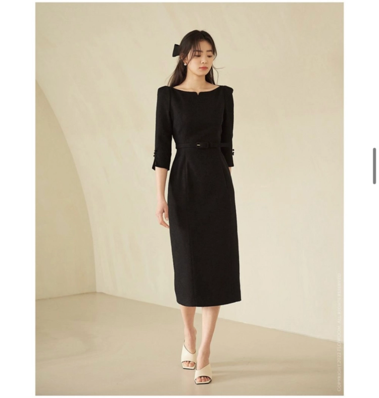 플로움 다이애나 원피스 블랙 xs 피로연 원피스 이미지