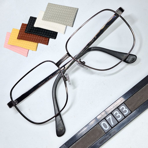샤르망 Charmant V-1059 안경테 안경 58mm 순 티타늄 이온도금 건메탈 스퀘어 빅사이즈 일본 빈티지 이미지