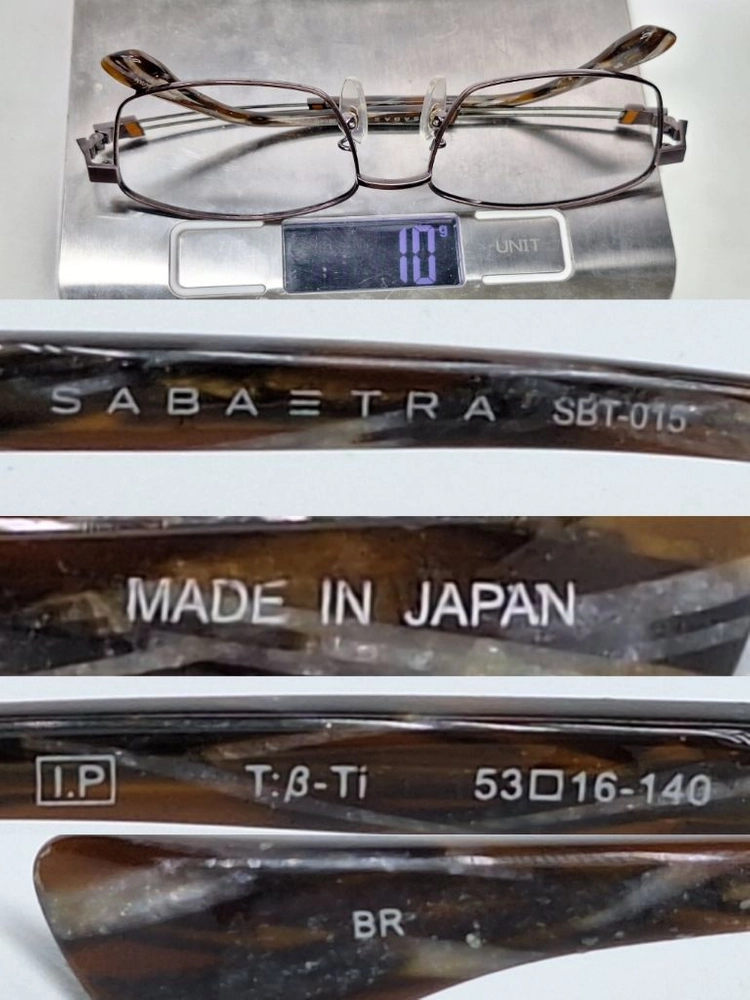 SABATRA SBT-015 안경테 안경 53mm 일본제 하이엔드 베타 티타늄 이온도금 일본 사바에 제조 스퀘어 이미지