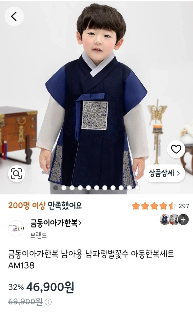 남아 한복 8호, 아동 한복, 도령 한복, 이미지