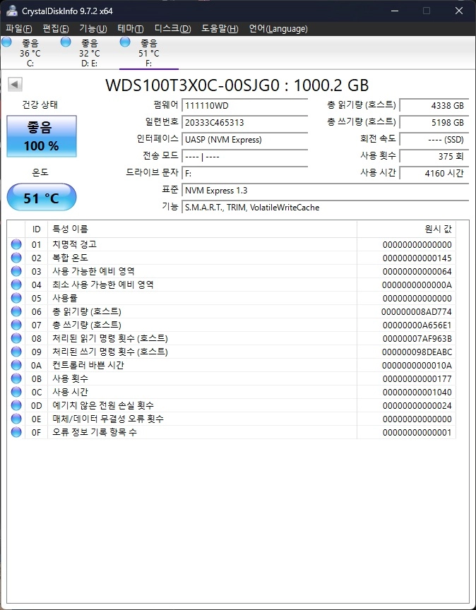 WD SN750 1TB NVMe 팝니다. 이미지