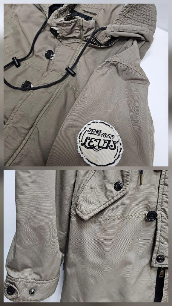 리바이스(Levis) 히든 폴리필 N-3B 밀리터리 사파리 야상 자켓 / 남 L 카키 베이지 이미지