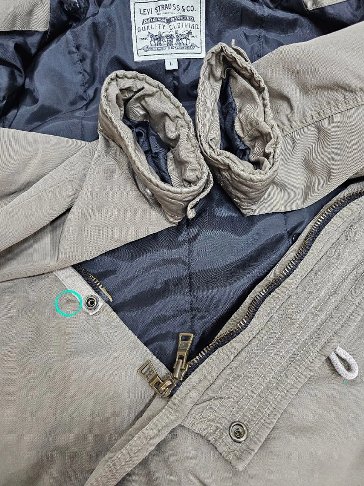 리바이스(Levis) 히든 폴리필 N-3B 밀리터리 사파리 야상 자켓 / 남 L 카키 베이지 이미지