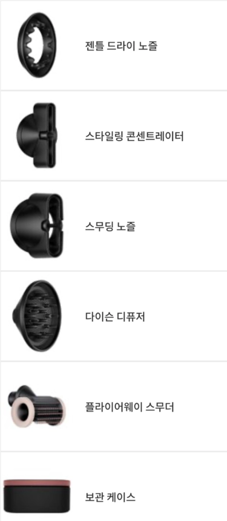 다이슨 슈퍼소닉 뉴럴 툴5종&케이스 이미지