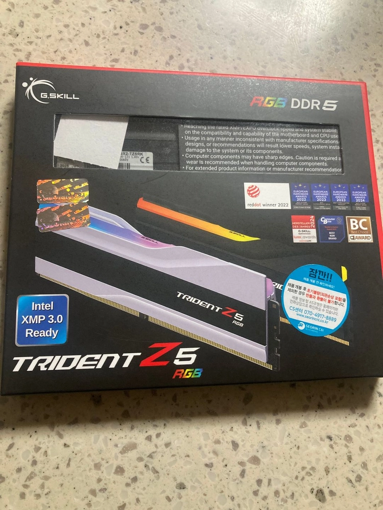G.SKILL DDR5-7600 CL36 TRIDENT Z5 RGB J 패키지 (32GB(16Gx2)) 이미지