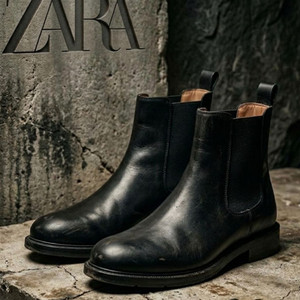 새상품 자라 ZARA 레더 첼시 부츠 가죽 앵클 부츠 40 255~260 이미지