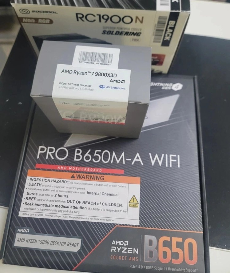 9800X3D, DDR5 32G m.2 ssd 1tb 올블랙 반본체 이미지