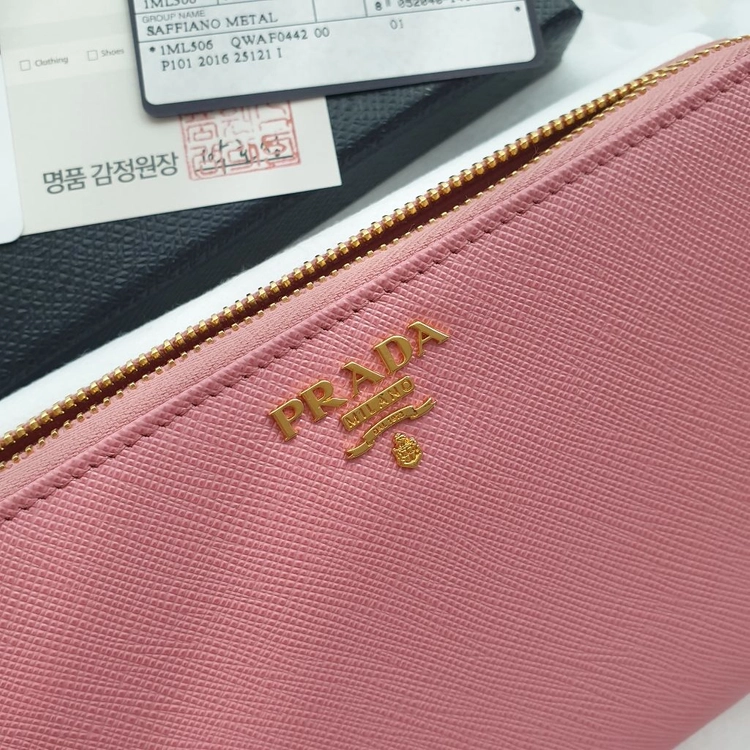 [미사용 새상품] 프라다 사피아노 장지갑 페탈로 핑크 / 정품 감정서O 이미지