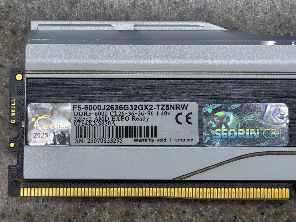 지스킬 GSKILL 6000 CL26 32X2 (64GB) 1.40V 화이트 이미지