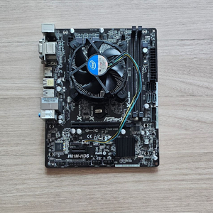 컴퓨터 부품 (CPU + 쿨러 + 메인보드) 이미지