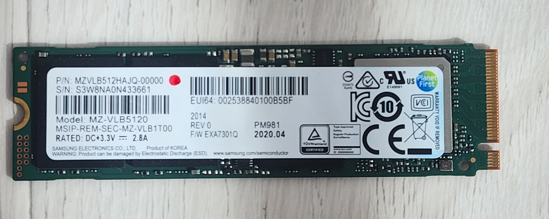 삼성 pm981 ssd m.2 nvme 이미지
