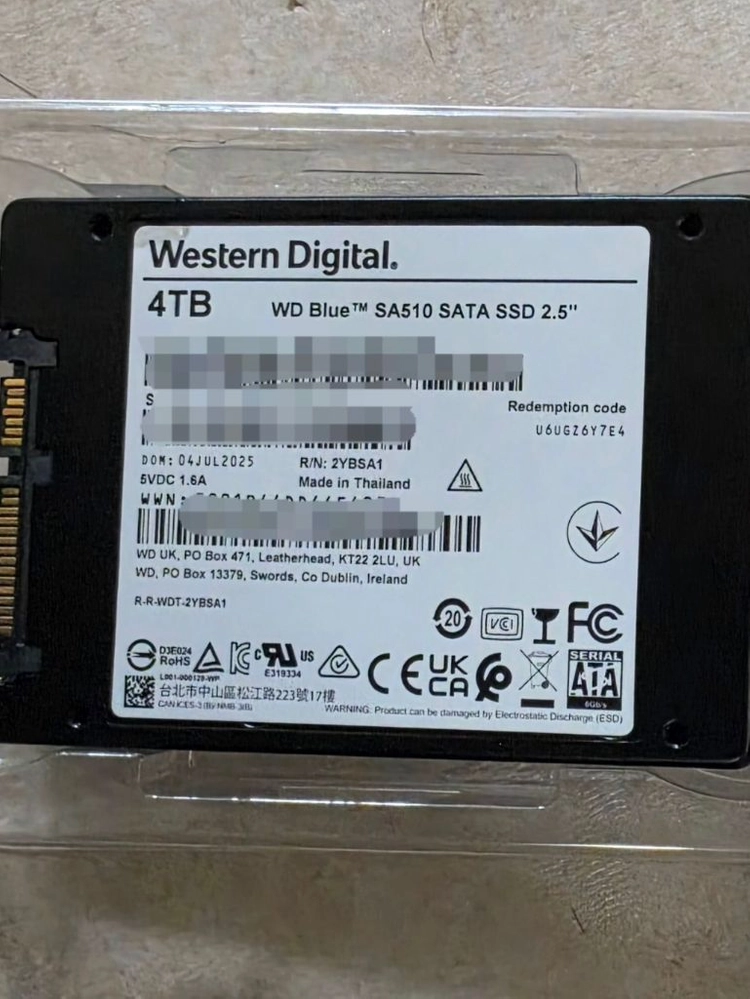 WD Blue SA510 4TB ssd 급매로 저렴하게 팝니다 이미지