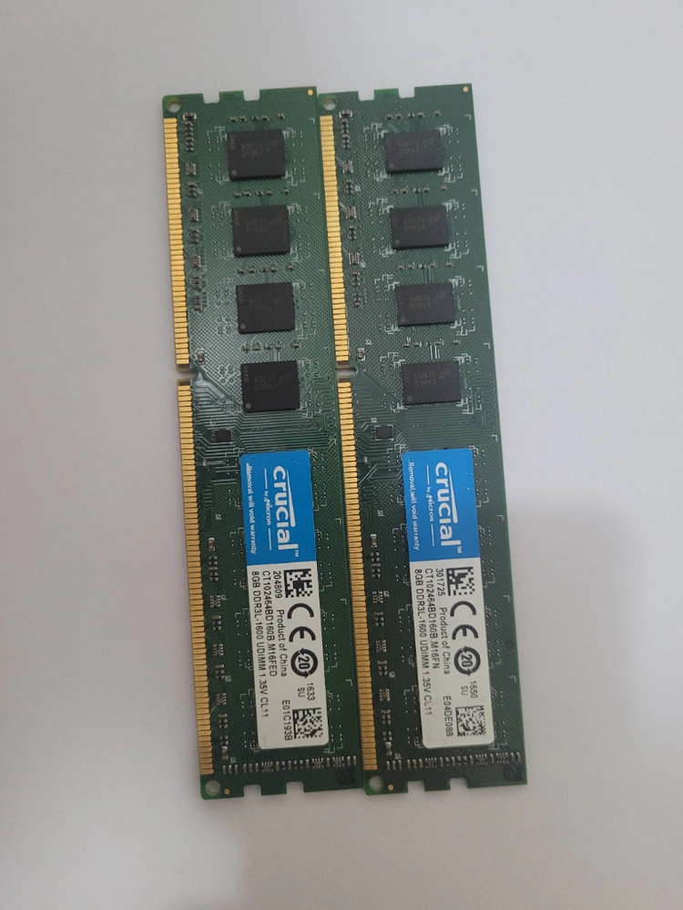 마이크론 16기가 (8기가*2개) DDR3L 16GB 3만 급처 이미지