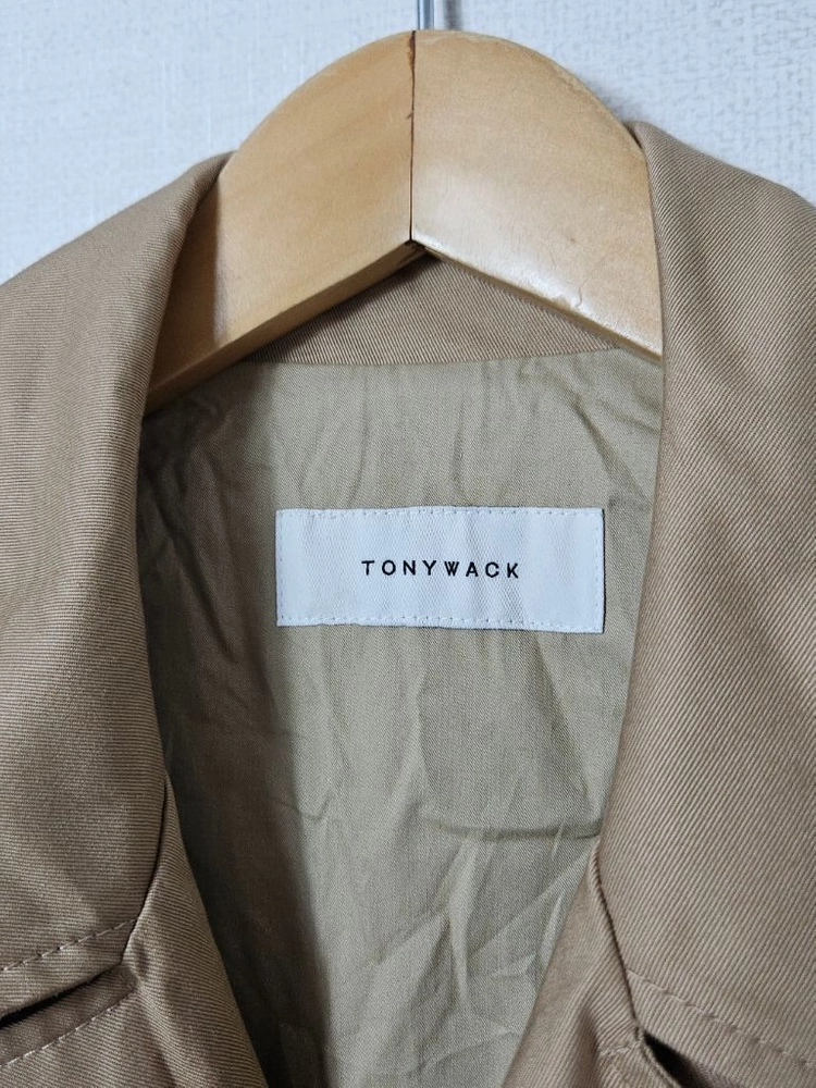토니웩 Tonywack 크루도 트렌치코트 벨티드 베이지 디자이너 M 이미지