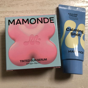 (새상품) 마몽드 플로라 글로우 로즈 틴티드 선세럼 35ml+ 마몽드 카밍 샷 아줄렌 크림 30ml+이니스프리화장 이미지