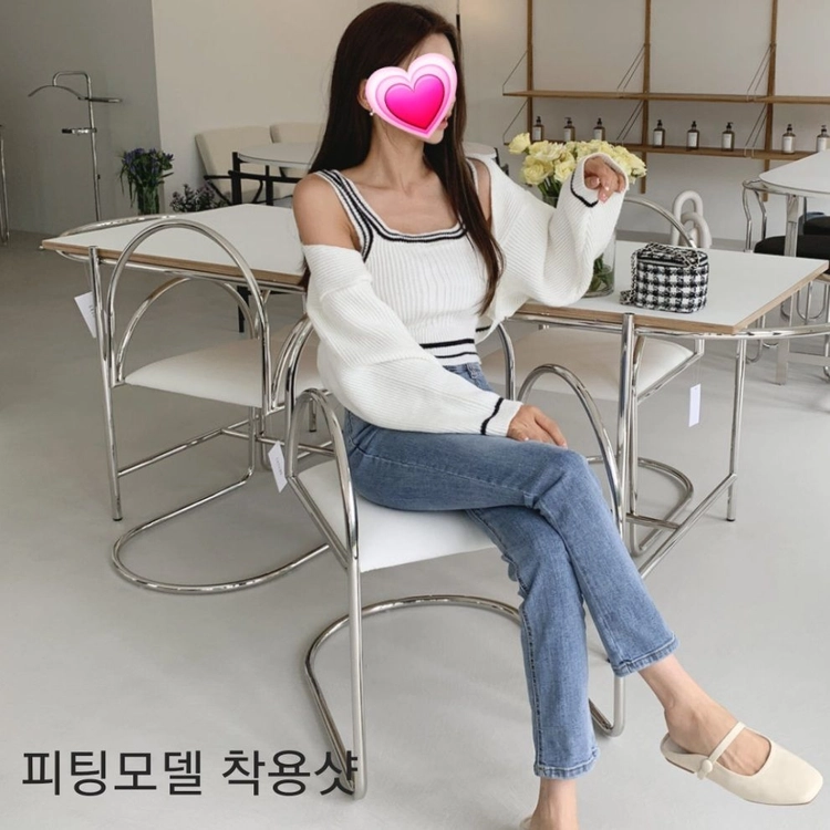 아이보리 볼레로 니트 가디건 + 나시 세트 판매 이미지