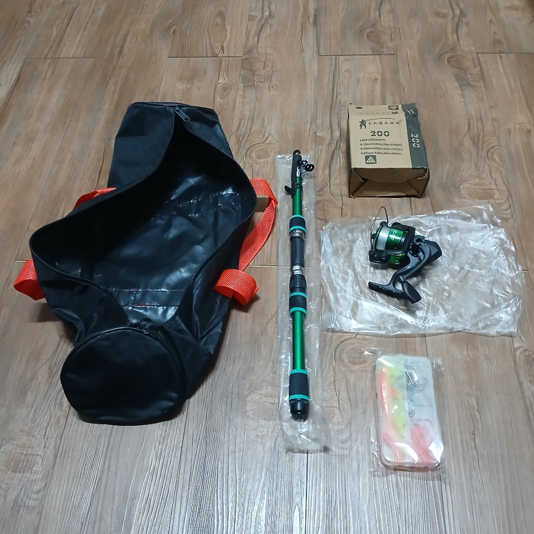 (새상품)원투낚시대 세트 스피닝 릴 (낚시줄)포함 / 낚시릴 루어 경량 바다 갯바위 방파제 민물 캠핑 차박 취미 이미지