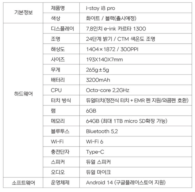 [미사용품] 아이스테이 i8 Pro 7.8인치 이북리더기 아팔프 풀세트 이미지
