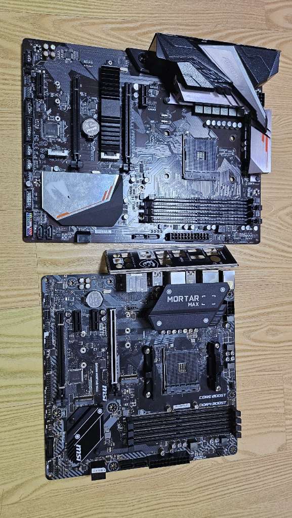 b450 aorus, b450 mortar메인보드 부품용 2개 일괄 - 안심되는 중고거래