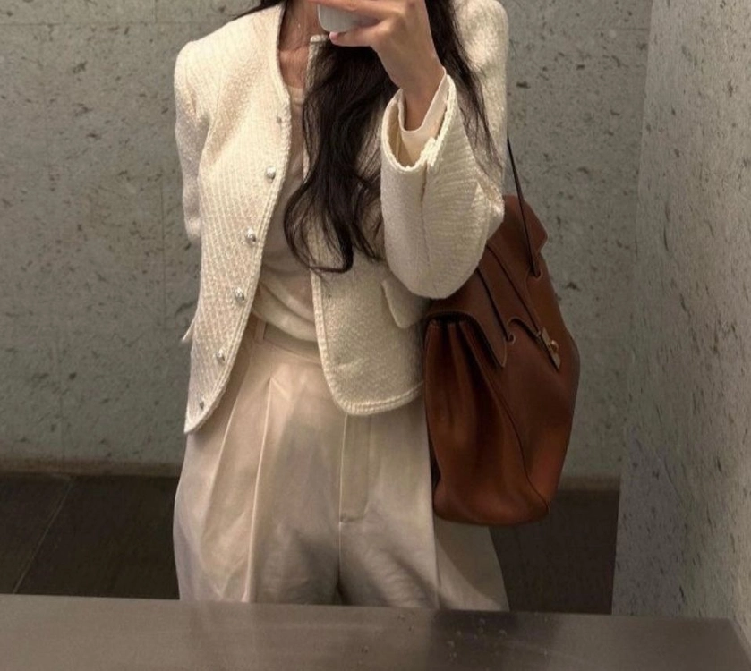 아카이브제이투유 오팔 화이트 트위드 자켓 이미지