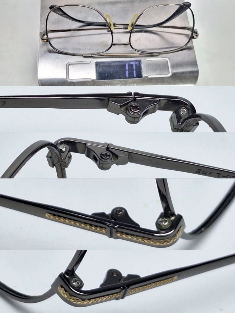 SUR T-03 안경테 안경 54mm 티타늄 더블브릿지 일본 사바에 제조 하우스 브랜드 일제 빈티지 레트로 Y2K 이미지