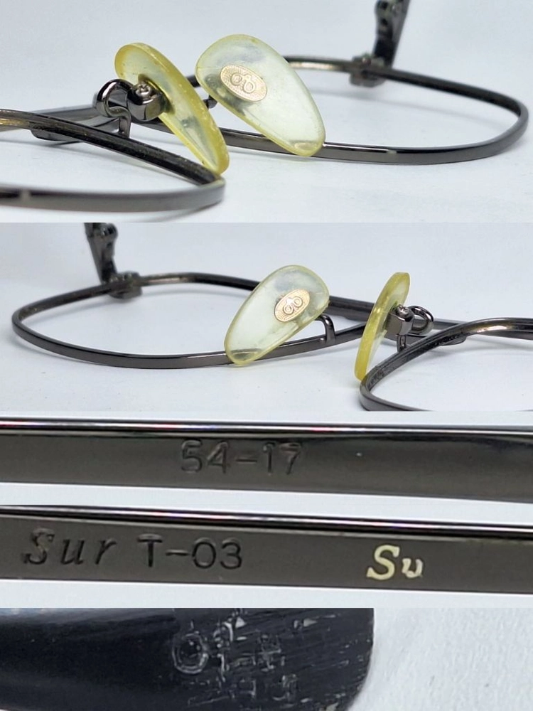 SUR T-03 안경테 안경 54mm 티타늄 더블브릿지 일본 사바에 제조 하우스 브랜드 일제 빈티지 레트로 Y2K 이미지