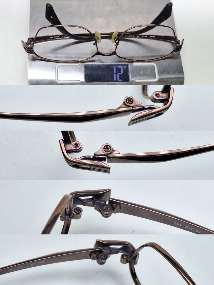 DeLaid DL-102 안경테 안경 55mm 순 티타늄 이온도금 일본 제조 수입 빈티지 일제 고기능성 Y2K 패션 이미지