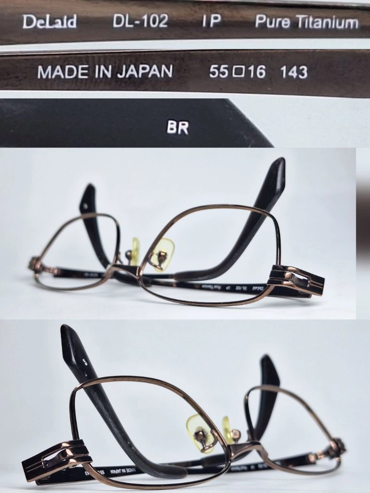 DeLaid DL-102 안경테 안경 55mm 순 티타늄 이온도금 일본 제조 수입 빈티지 일제 고기능성 Y2K 패션 이미지