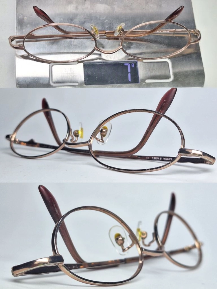 SONIA RYKIEL 65-0105 안경테 안경 51mm 순 티타늄 일본 제조 수입 로즈골드 오벌형 긱시크 Y2K 이미지