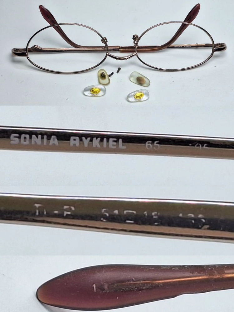 SONIA RYKIEL 65-0105 안경테 안경 51mm 순 티타늄 일본 제조 수입 로즈골드 오벌형 긱시크 Y2K 이미지