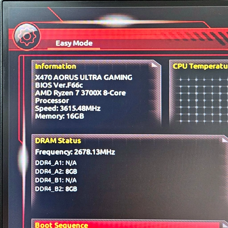 라이젠7-3700X + GIGABYTE X470 AORUS Ultra Gaming 이미지