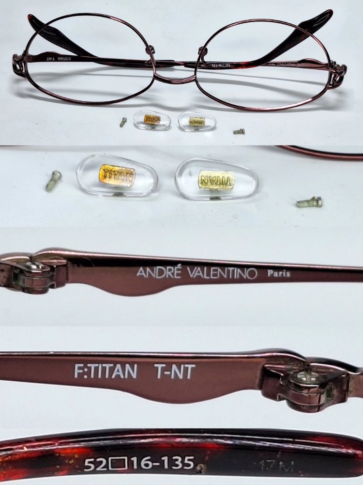 앙드레 발렌티노 ANDRE VALENTINO 안경테 안경 52mm 오벌형 긱시크 티타늄 일본 빈티지Y2K 아메카지 이미지