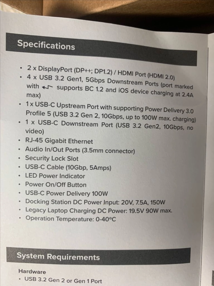 [미개봉] 타거스 USB-C 도킹스테이션 100W PD / 듀얼 4K 60Hz 새제품 이미지