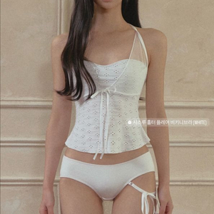 비나제이 시스루 홀터 플레어 비키니브라 + 오버 롱리본 로우 비키니팬티 (새상품) 이미지