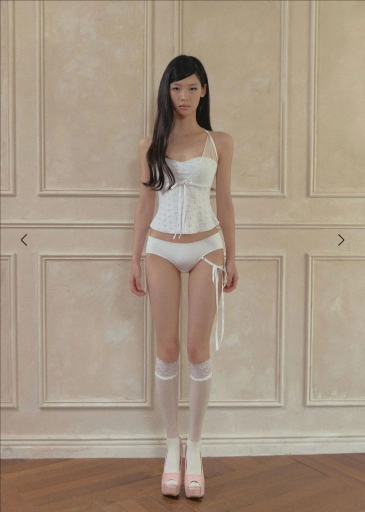 비나제이 시스루 홀터 플레어 비키니브라 + 오버 롱리본 로우 비키니팬티 (새상품) 이미지