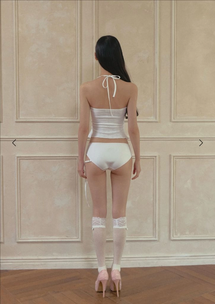 비나제이 시스루 홀터 플레어 비키니브라 + 오버 롱리본 로우 비키니팬티 (새상품) 이미지