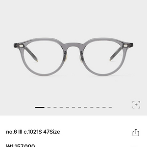 텐아이반(10eyevan) no6 3 c1921s 47사이즈 팝니다 (투명 그레아칼라) 이미지