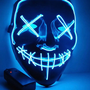 [새상품] LED 할로윈 가면 마스크 파란색 발광 사이버 가면 이미지