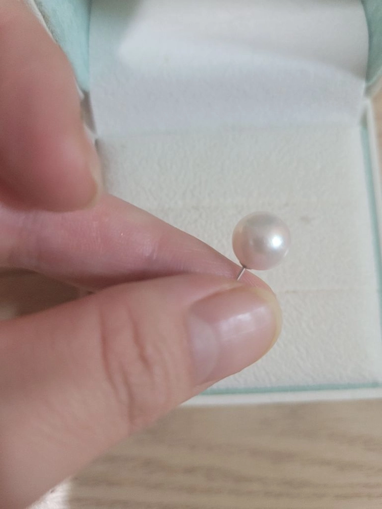 아코야 진주 귀걸이 9mm 화이트골드 14k (에눌 답 안함) 이미지