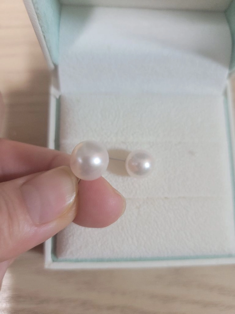 아코야 진주 귀걸이 9mm 화이트골드 14k (에눌 답 안함) 이미지
