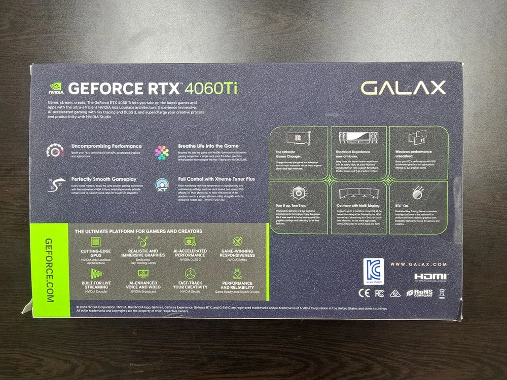 [풀박스] 갤럭시 GALAX 지포스 RTX 4060 Ti 1-Click OC 8GB 이미지