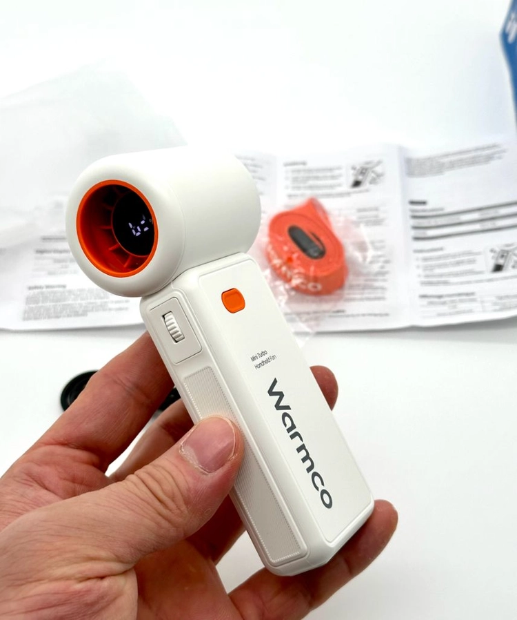 새상품 Warmco H1 15000RPM 100단 터보 휴대용 선풍기 5000mAh 화이트 이미지