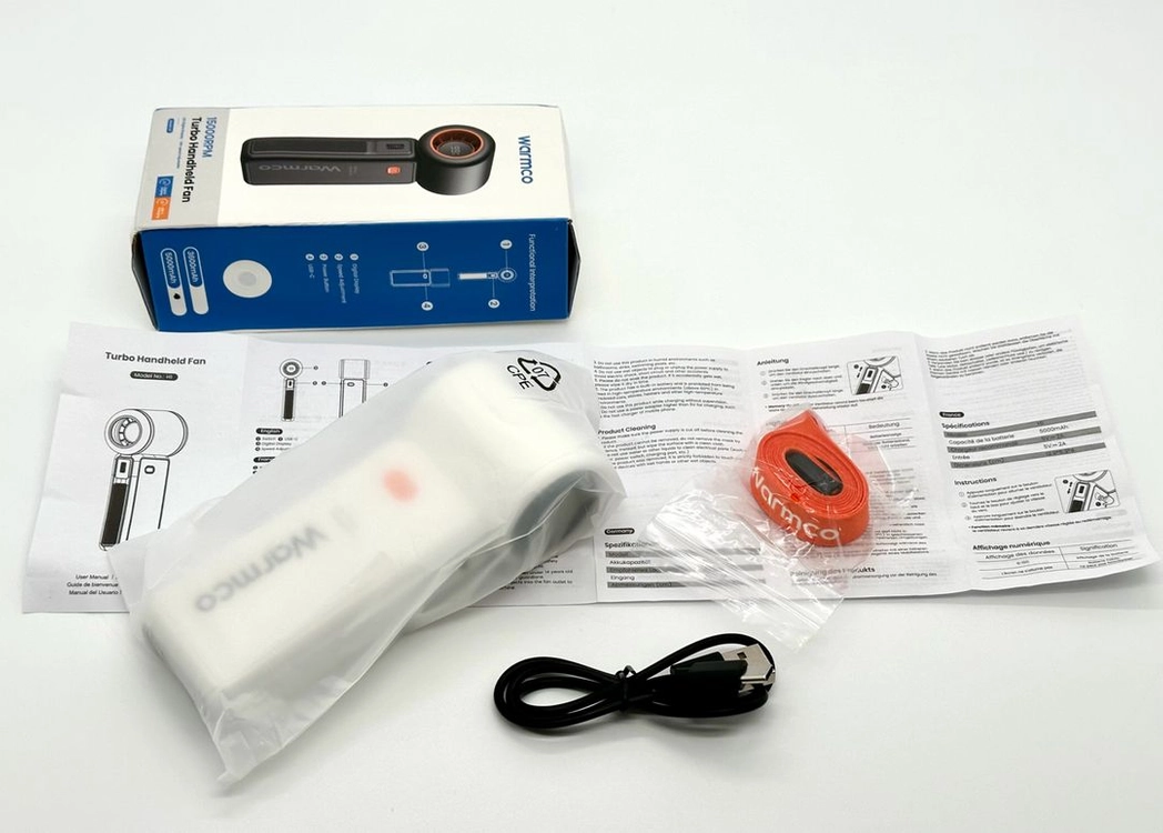 새상품 Warmco H1 15000RPM 100단 터보 휴대용 선풍기 5000mAh 화이트 이미지