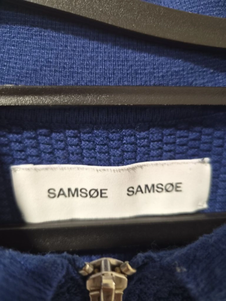 삼소앤삼소(Samse Samse) 친환경 비스코스 반팔 반집업 니트 (소달라이트 블루 / XL) 이미지