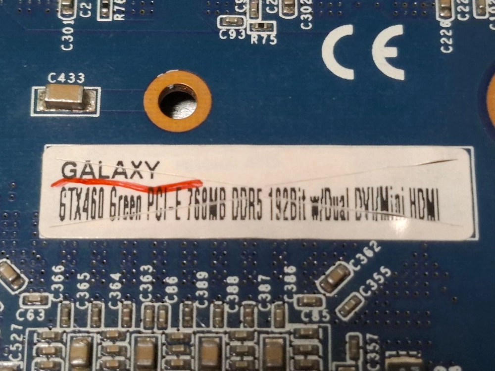 갤럭시 GTX460 GREEN 768MB 그래픽카드 (작동 테스트 완료) GTX460 이미지